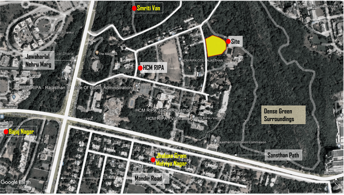 HCMRIPA, a state training institute located along the city’s forest reserve area has the potential to mitigate urban heat and improve subsurface water recharge. Mapping by Himanshi Kapoor/WRI India.