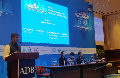 Sudeept presents at the Shared and E-Mobility session