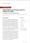 Implementing Low-Emission Zones for Cleaner Air in India