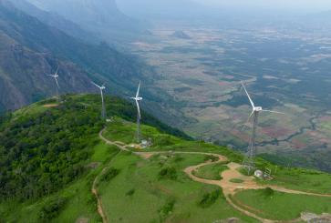 Windmills on a mountain top in Kerala