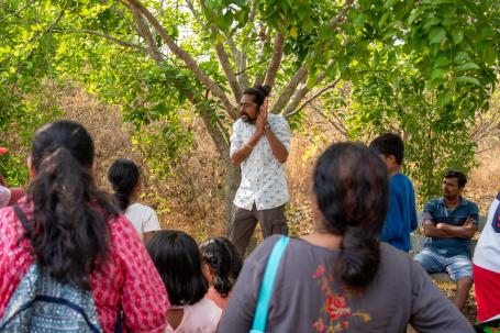 Thicket Tales conducts a storytelling session about forest ecosystems