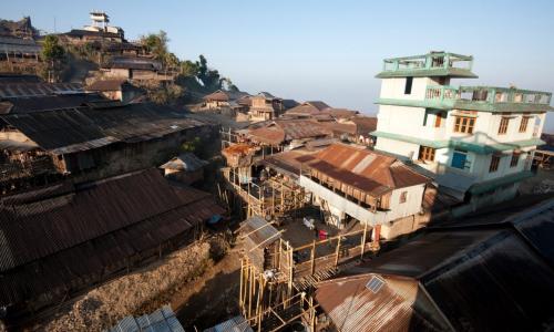 Nagaland's hilly terrain makes it challenging to ensure energy access, particularly in remote parts of this Northeastern state. Decentralized renewable energy can play an important role in ensuring access to reliable energy, especially in schools and hospitals. Photo by Robert Harding Video/Shutterstock.