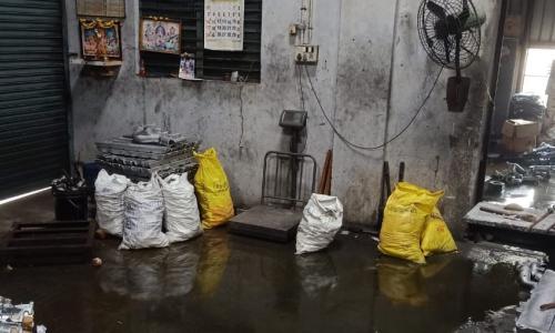 An MSME unit breached by flood waters in Ambattur, Chennai, Tamil Nadu in 2023. Photo by Syed Saquib for WRI India.