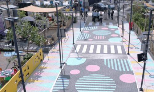 A life-size model of an ideal neighborhood built at the Surat Smart Cities Smart Urbanization Conference 2022.