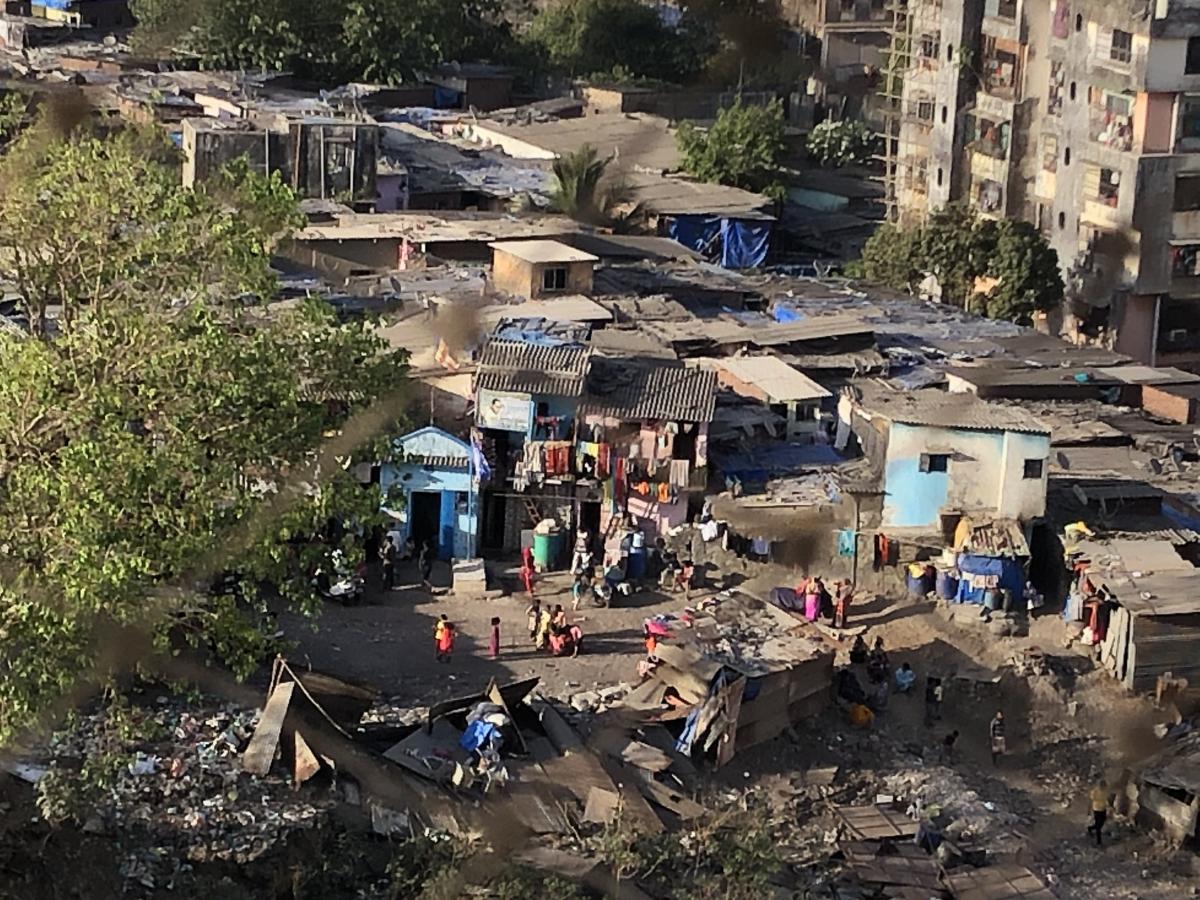 The North-facing window overlooks a basti, showing a starkly different picture The North-facing window overlooks a basti, showing a starkly different picture