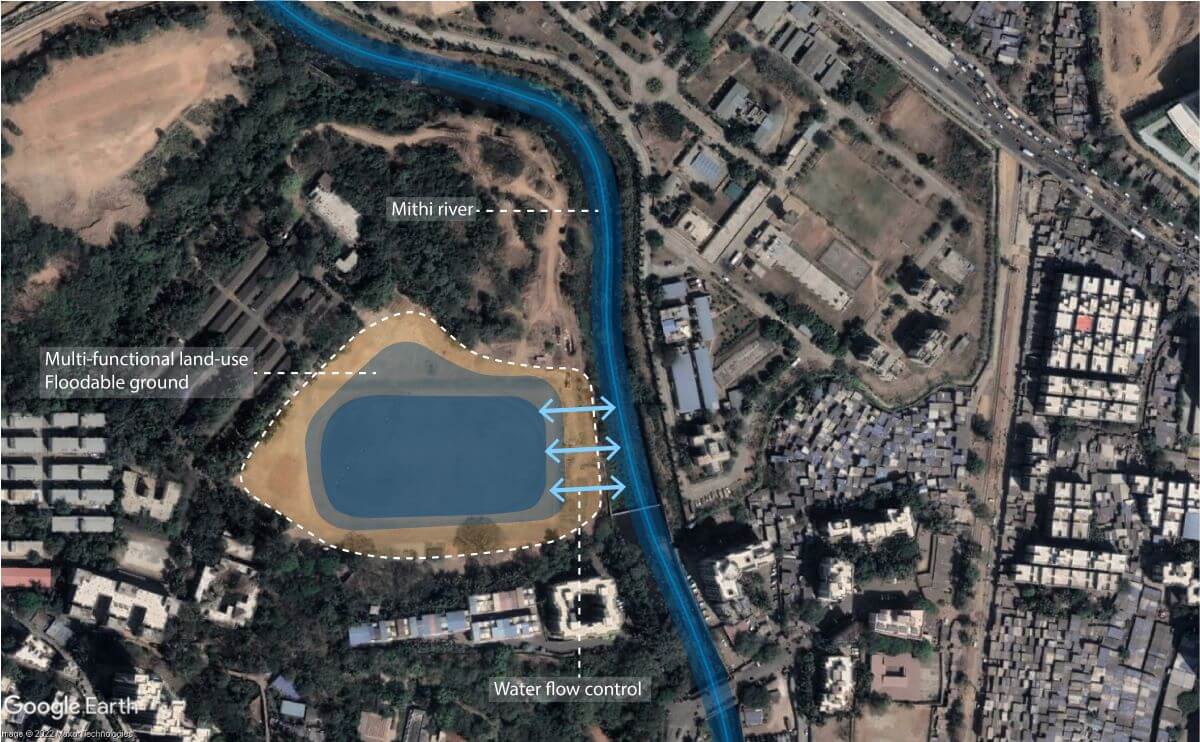 Conceptualization of a maidaan as a floodable space during extreme storm events