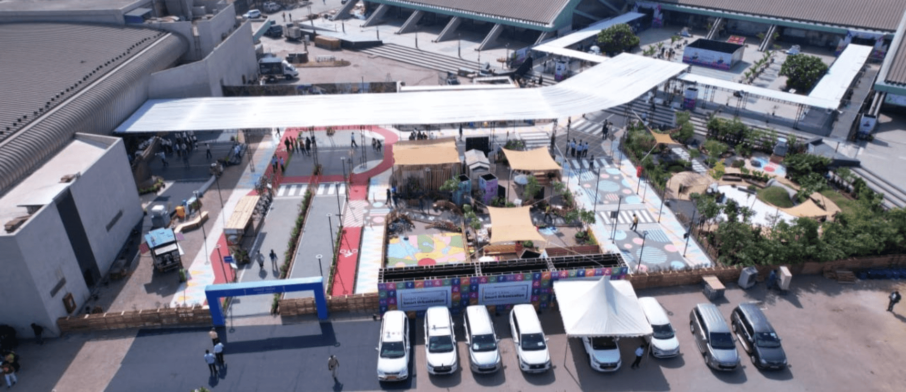 aerial view of the pavilion